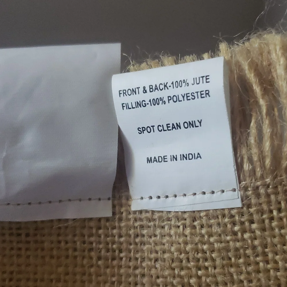 Mud Pie | NWT Burlap Square Accent Fringe Pillow 